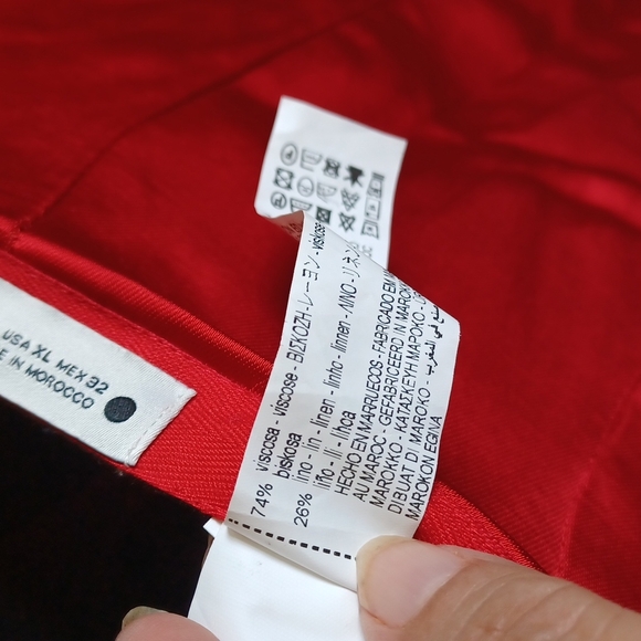 Zara Red Straight Satin Effect Maxi Skirt Size XL NWT - Picture 4 of 6